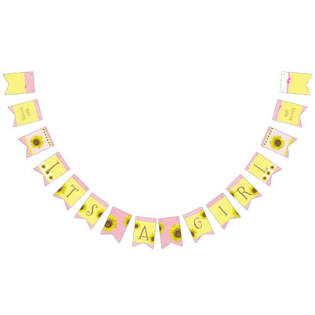 Its a Girl Sunflower Baby Shower Banner (All)
