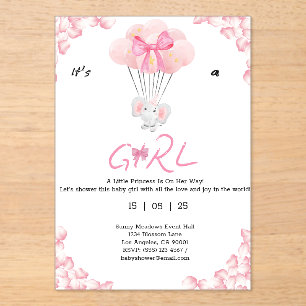 its a girl.sweet babyshower acrylic invitations