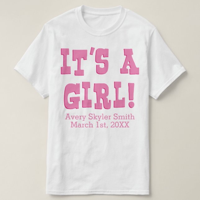 It's A Girl T-Shirt (Design Front)