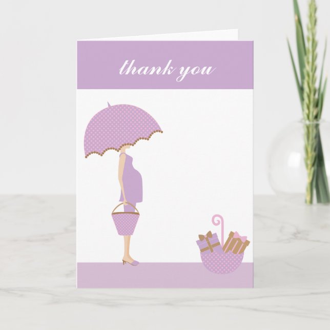 {it's a girl!} thank you note [lavender] card (Front)