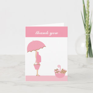 {it's a girl!} thank you note [pink] card