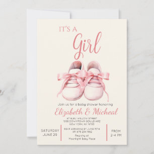 Its A Girl Theme Baby Shower Invitation