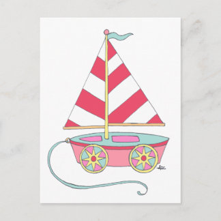 It's a Girl Toy Sailboat Postcard