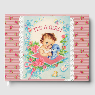 It's a Girl Vintage Baby Girl Baby Shower Book