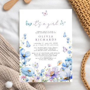 It's A Girl Wildflower Floral Baby Shower  Invitation