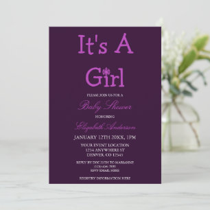 It's A Girl Winter Snowflake Baby Shower Invitation