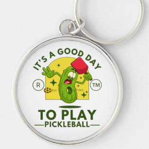 It's a good day to play pickleball key ring