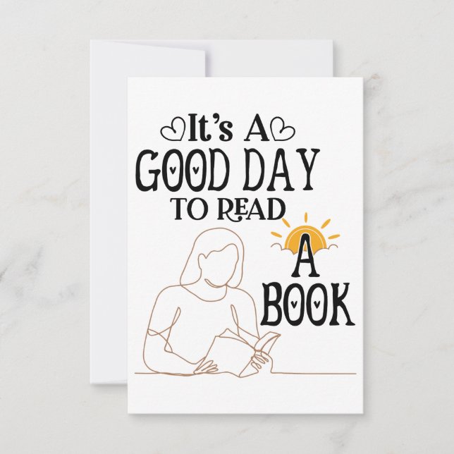 Its A Good Day To Read Shirt, Bookish Shirt, Book Thank You Card (Front)