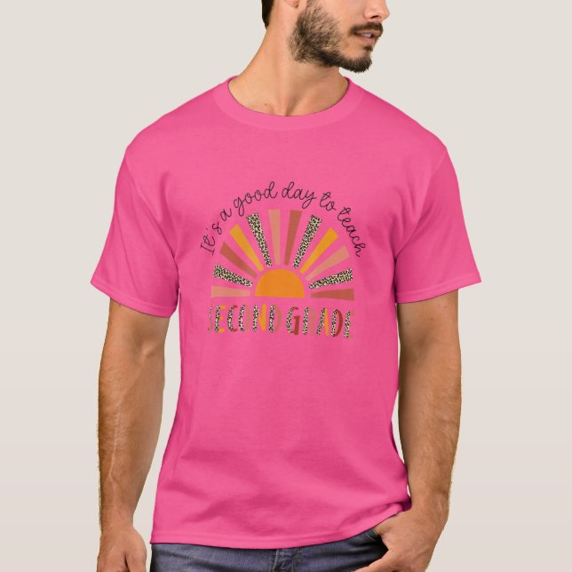 It's A Good Day To Teach Second Grade  Leopard Tea T-Shirt (Front)