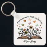 it's a good day to teach tiny humans, teacher gift key ring<br><div class="desc">Custom Teacher Last Name. Great for students,  teachers,  teacher appreciation gift from student/parents,  science teachers/professors,  medical professionals,  college students,  Moms,  daughters,  and more. Excellent gift idea for Birthday,  Valentine's Day, 100 days of school,  Graduation,  and back to school. Pick up one for you and a friend today.</div>