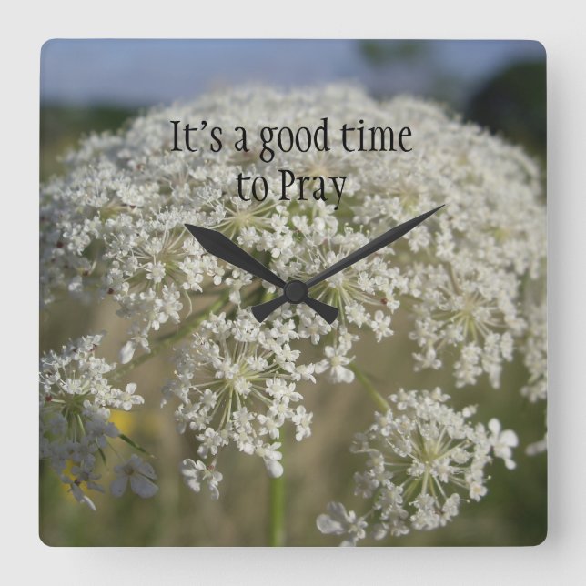 It's a good time to pray Christian Square Wall Clock (Front)