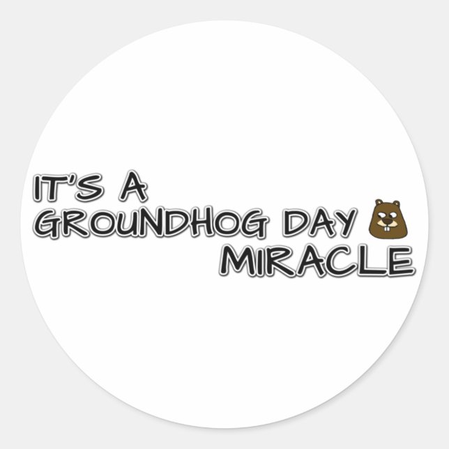 It's a groundhog day miracle classic round sticker (Front)