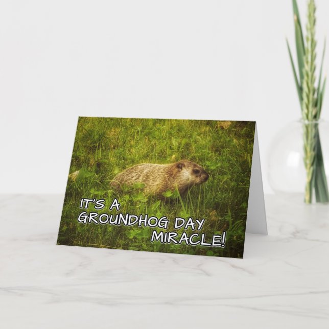 It's a groundhog day miracle! greeting card (Front)