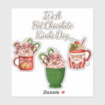 It's A Hot Chocolate Kinda Day Vinyl Stickers<br><div class="desc">“It's A Hot Chocolate Kinda Day” has three delicious,  over-the-top,  hot chocolates. These whimsical holiday mugs,  a Santa Claus,  a green plaid and one with a bell,  are filled with sweet treats and toppings. There are gingerbread men,  candy canes,  peppermint  and whip cream.</div>