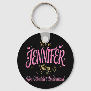 It's A Jennifer Thing Pink Gold Women Gift Key Ring