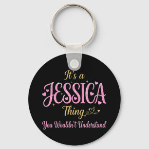 It's A Jessica Thing Pink Gold Women Gift Key Ring