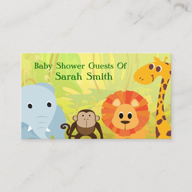 It's A Jungle Baby Shower Place Card (Front)