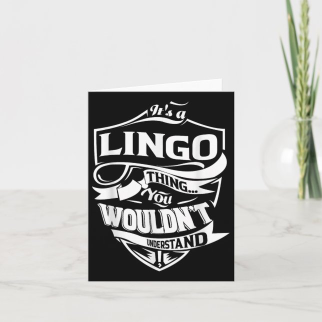 Its A Lingo Thing Gifts  Card (Front)