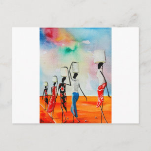 It's a Long Road To Fetch Water Postcard