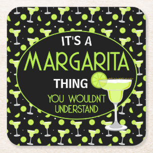 Its A Margarita Thing Mixologist Cocktail Bar Square Paper Coaster