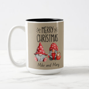 It's a Mr and Mrs Gnome Christmas Two-Tone Coffee Mug