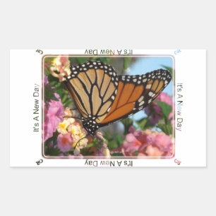 It's A New Day (Monarch Butterfly) Rectangular Sticker
