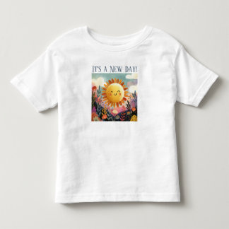 It's a New Day! Smiling Sun Over Flower Garden Toddler T-Shirt