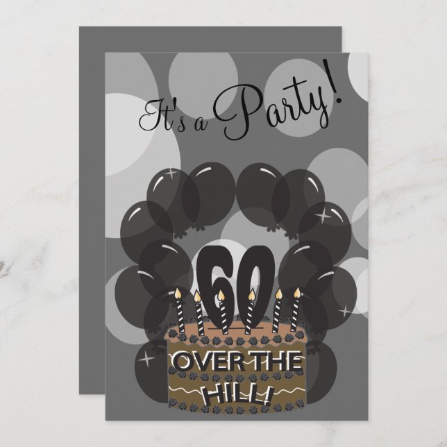 It's A Party | DIY Name | 60th Birthday Invitation (Front/Back)