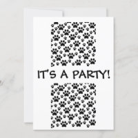 It's A Party Dog Print Paw Black and White