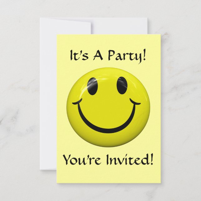 It's A Party! Happy Face Invitation (Front)