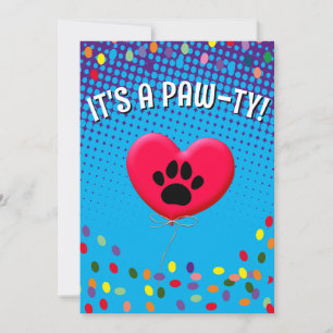 It's A Paw-Ty Dog Party Gradient Invitation
