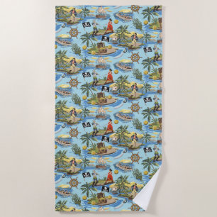 It's a Pirate's Life Paint by Number Style Beach Towel