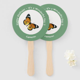It's a Plain Tiger / African Queen Butterfly Party Hand Fan