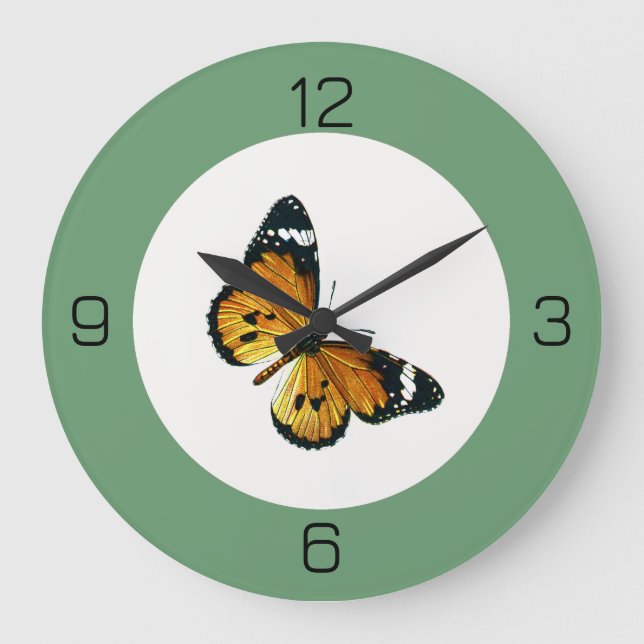 It's a Plain Tiger / African Queen Butterfly Party Large Clock (Front)