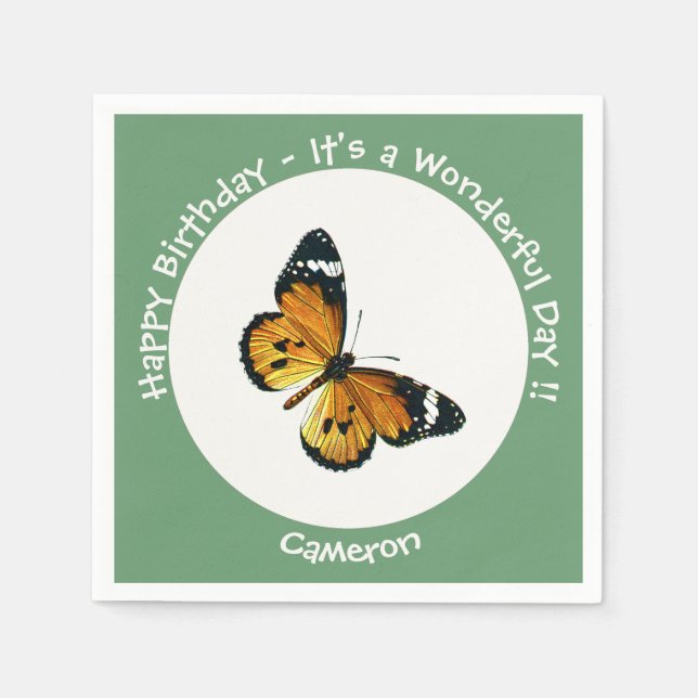 It's a Plain Tiger / African Queen Butterfly Party Napkin (Front)