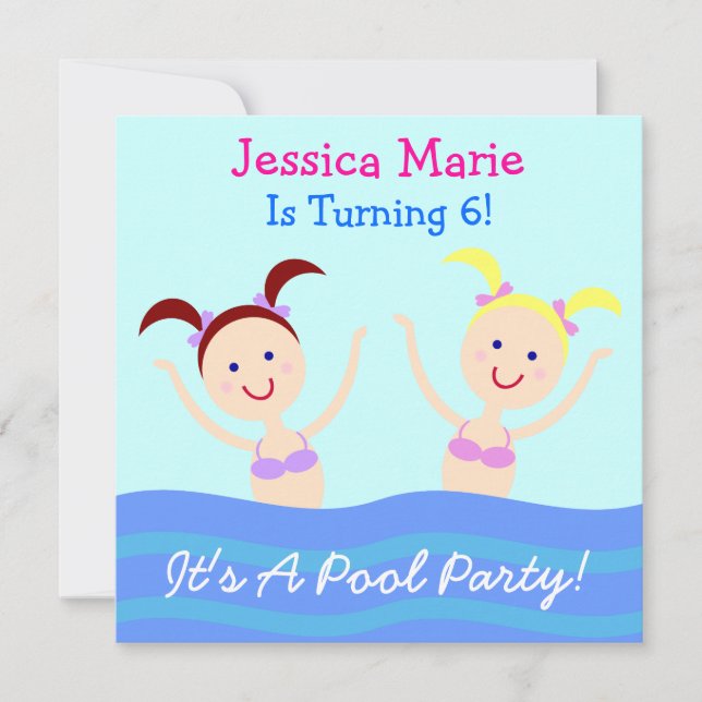 It's A Pool Party! Invitation (Front)