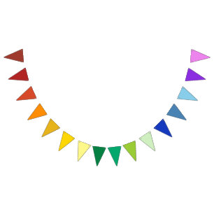 It's a Rainbow Party, Multi-Coloured Solids Patter Bunting