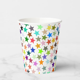 It's a Rainbow Party, Multi-Coloured Stars Pattern Paper Cups