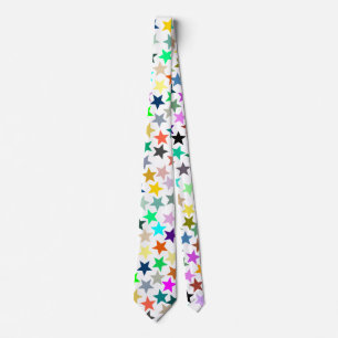 It's a Rainbow Party, Multi-Coloured Stars Pattern Tie