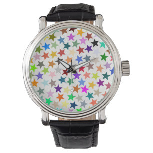 It's a Rainbow Party, Multi-Coloured Stars Pattern Watch