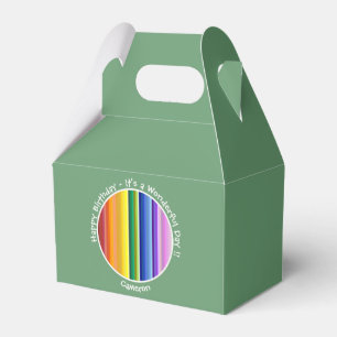 It's a Rainbow Party, Multi-Coloured Stripe Patter Favour Box
