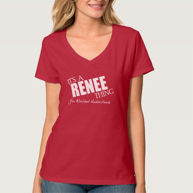 It's a RENEE thing - white text T-Shirt (Front)