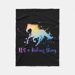 It's A Riding Thing Horse Equestrian Horseck Rider Fleece Blanket