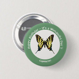 It's a Scarce Swallowtail Butterfly Birthday Party 6 Cm Round Badge