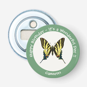 It's a Scarce Swallowtail Butterfly Birthday Party Bottle Opener