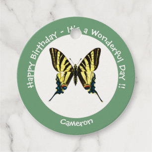 It's a Scarce Swallowtail Butterfly Birthday Party Favour Tags