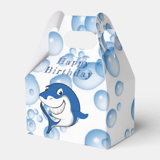 It's a Shark Birthday Party Favour Box (Front Side)