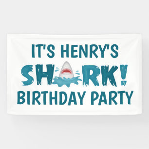 It's a SHARK Kid Birthday Party Banner