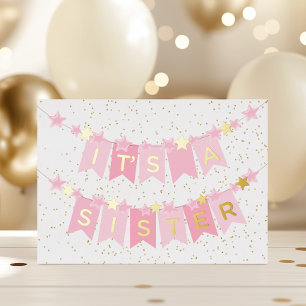 It's A Sister Baby Congratulations Foil Card