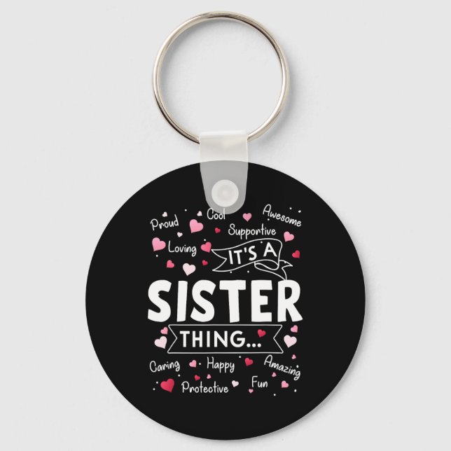 It's A Sister Thing Funny Sayings Cute Sister Moth Key Ring (Front)